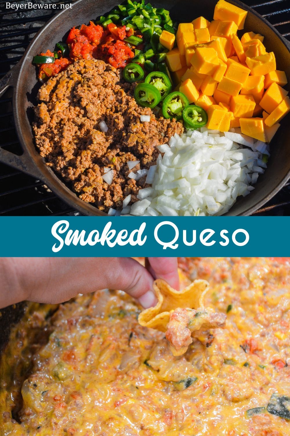 Smoked Queso Dip - Sausage Queso on the Grill