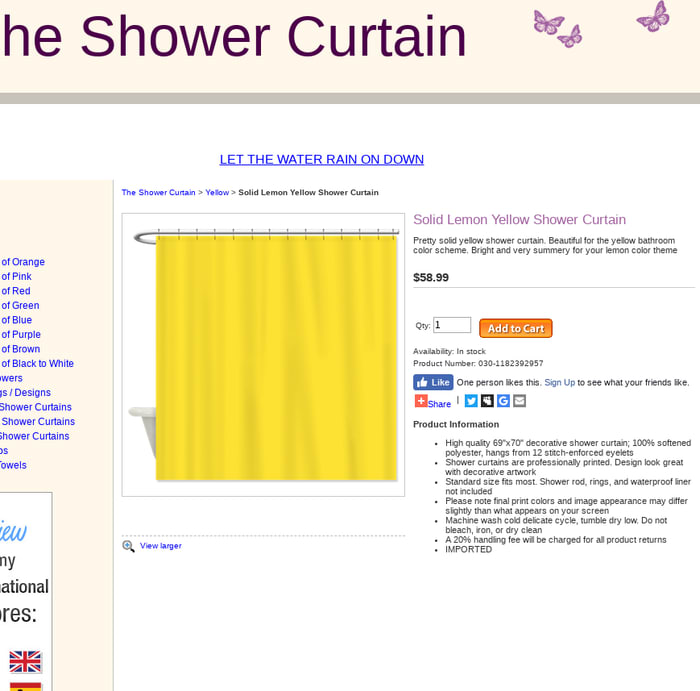 Mix Solid Lemon Yellow Shower Curtain Yellow The Shower Curtain