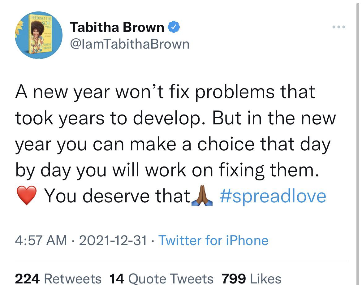 Auntie Tab dropping that wisdom fresh off the press
