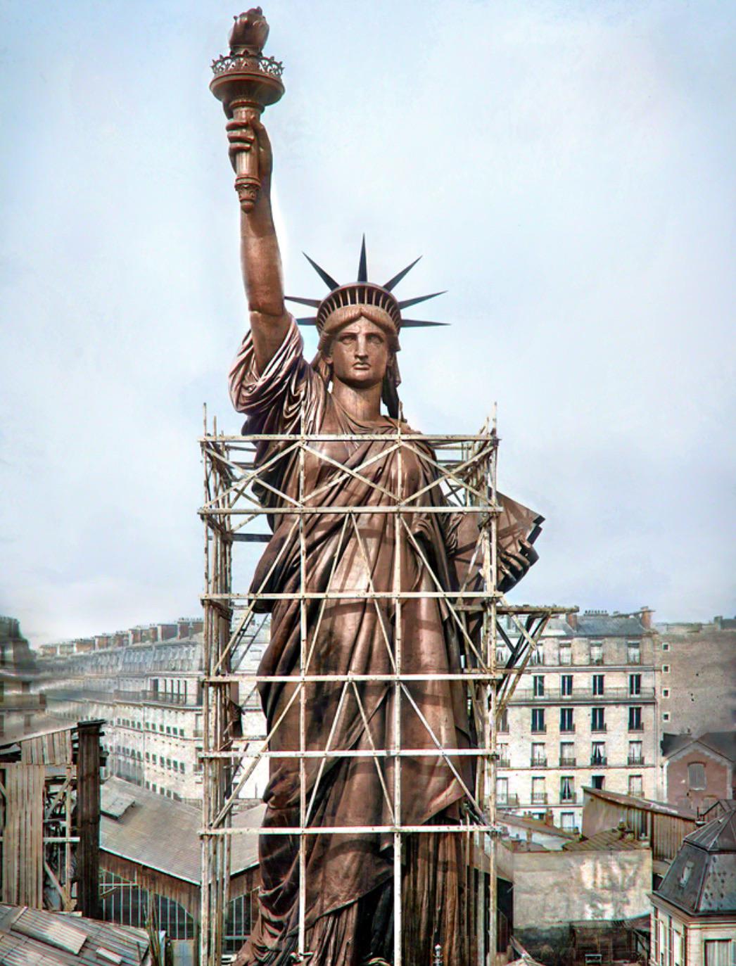 The Statue of Liberty before it was transported to America - France, 1886.