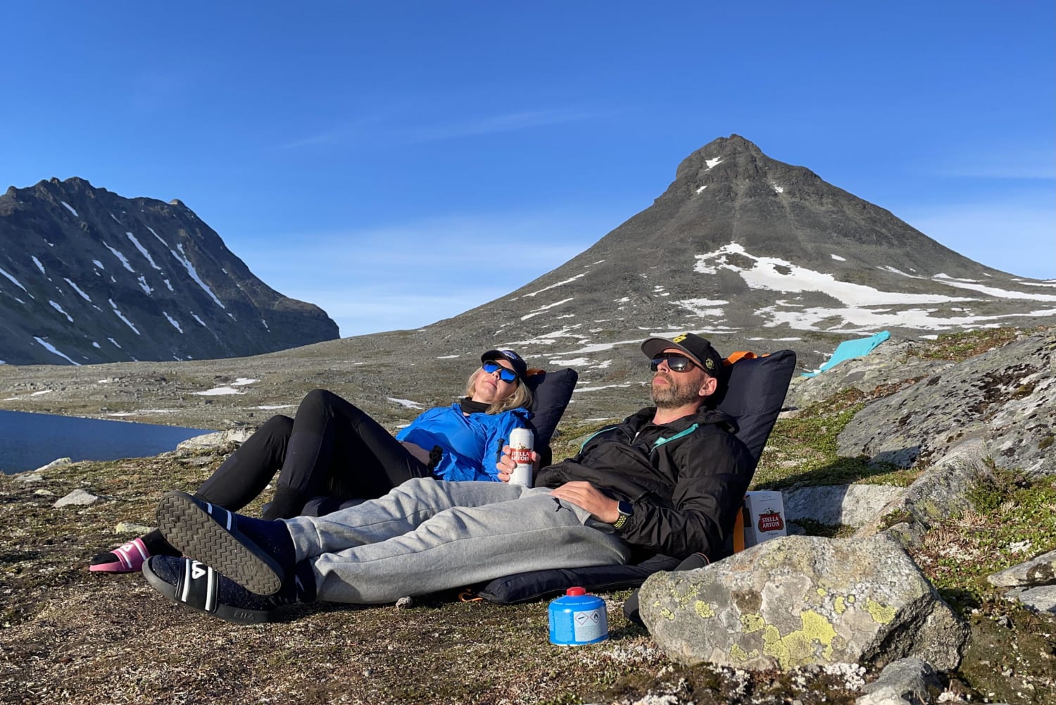 Camped at the bottom of Kyrkja in Jotunheimen (Norway) this weekend. Hiked up Kyrkja (in the backround) the next day.
