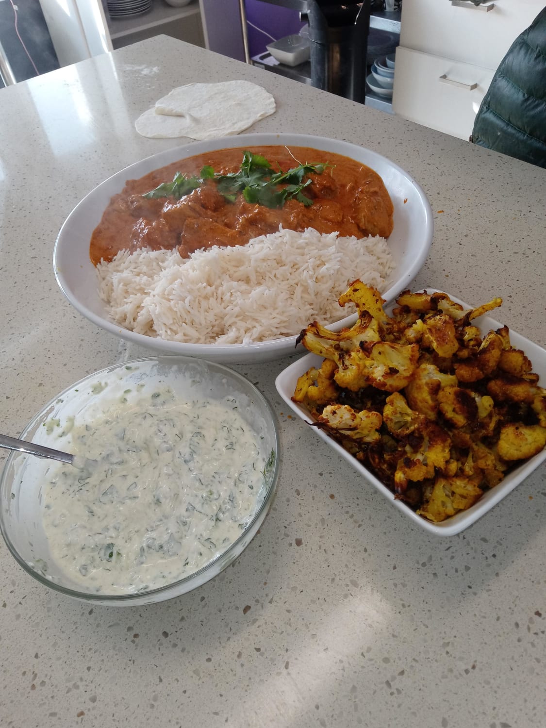[Homemade] chicken tikka masala and indian style cauliflower