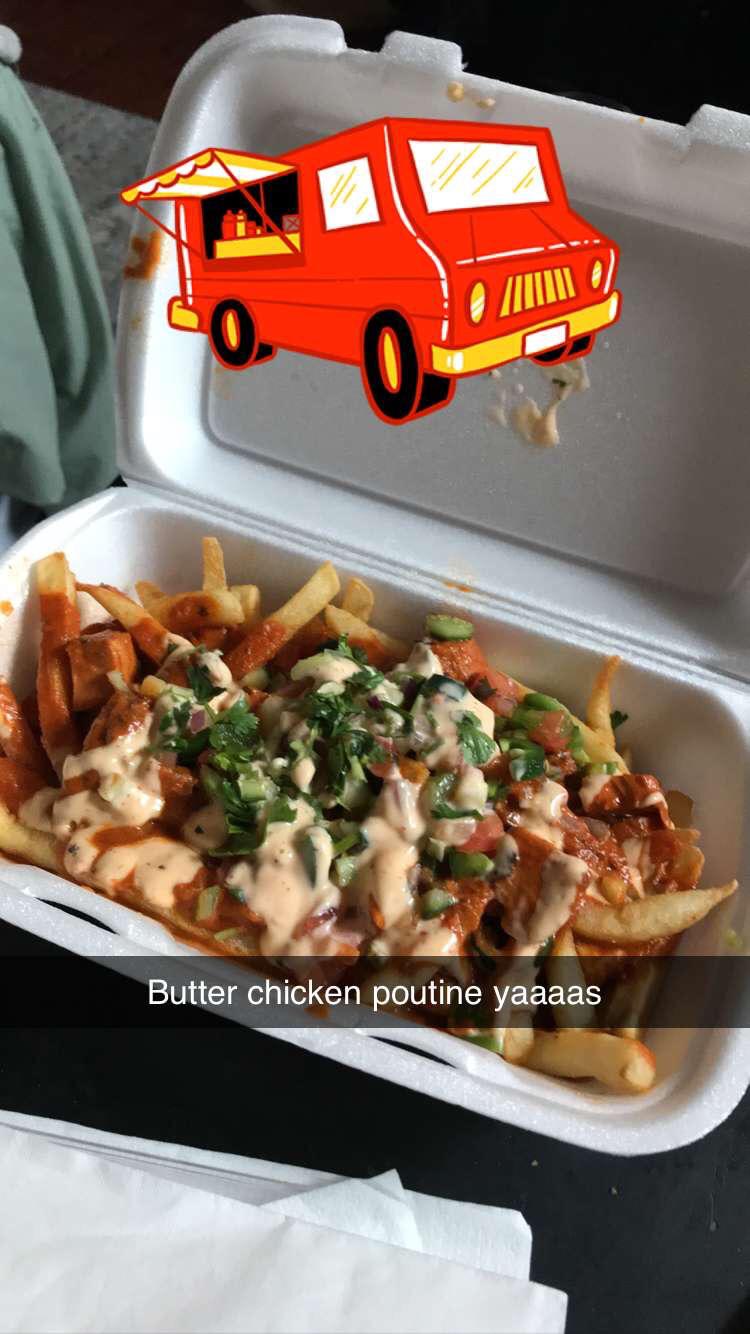 Butter chicken poutine from the food truck down the road