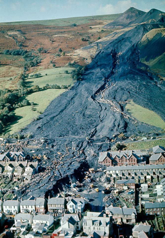 On October 21, 1966, the collapse of a colliery spoil tip in the village of Aberfan, Wales, collapsed, and killed 116 children and 28 adults.