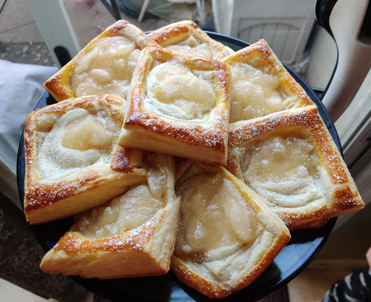 I made apple cream cheese danishes so my husband wouldn't spend money on donuts this morning