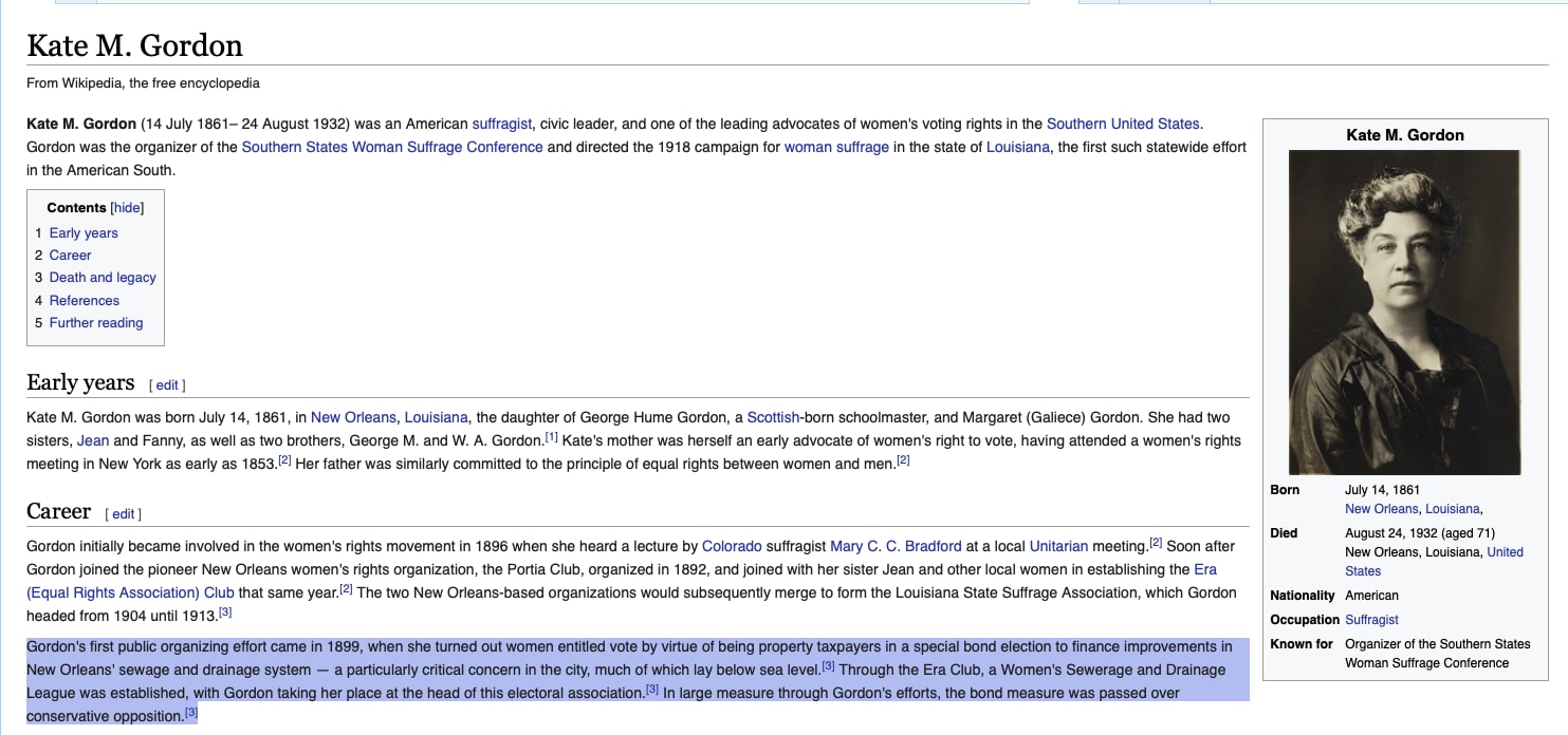 I could never understand why Suffrage was inspired by building 4 Sewers until I saw this wikipedia page
