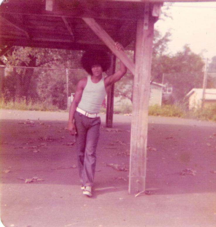 My dad and his huge afro back in 1974, he was 19. This was days before he went into the US Navy.