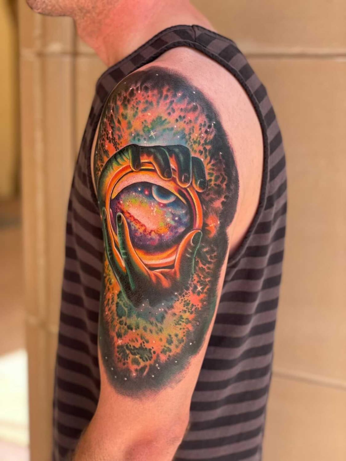 The start of a space sleeve by Stephanie Heffron at 2512 from Tucson,Az