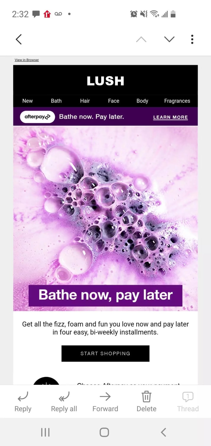 A line of credit to pay for bath products. Disgusting.