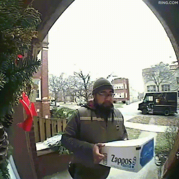 UPS man gets an unexpected visitor