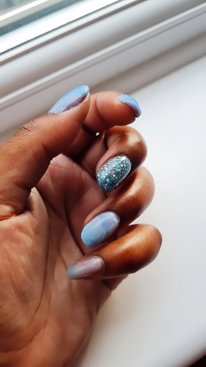 Laquerista in training! Pale blue set for Easter