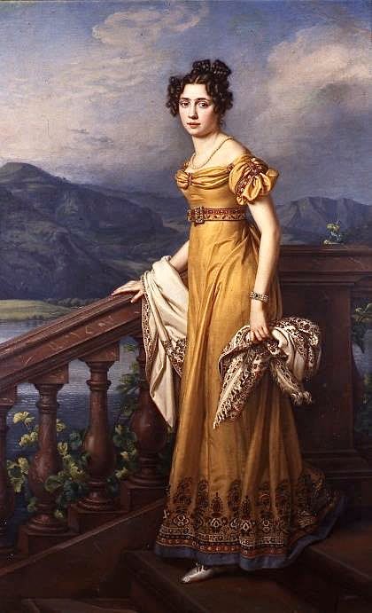 Portrait of Amalie Auguste of Bavaria, later Queen of Saxony, by Joseph Karl Stieler circa 1823. Via