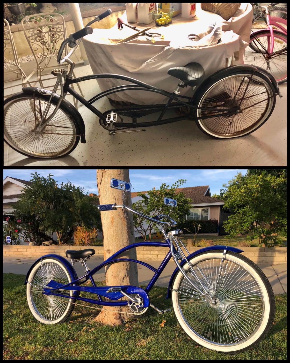 I found an abandoned Kustom Kruiser Roadster after the neighbors moved away and decided to make it my own as quarantine restoration project. This was my first time restoring a bike.