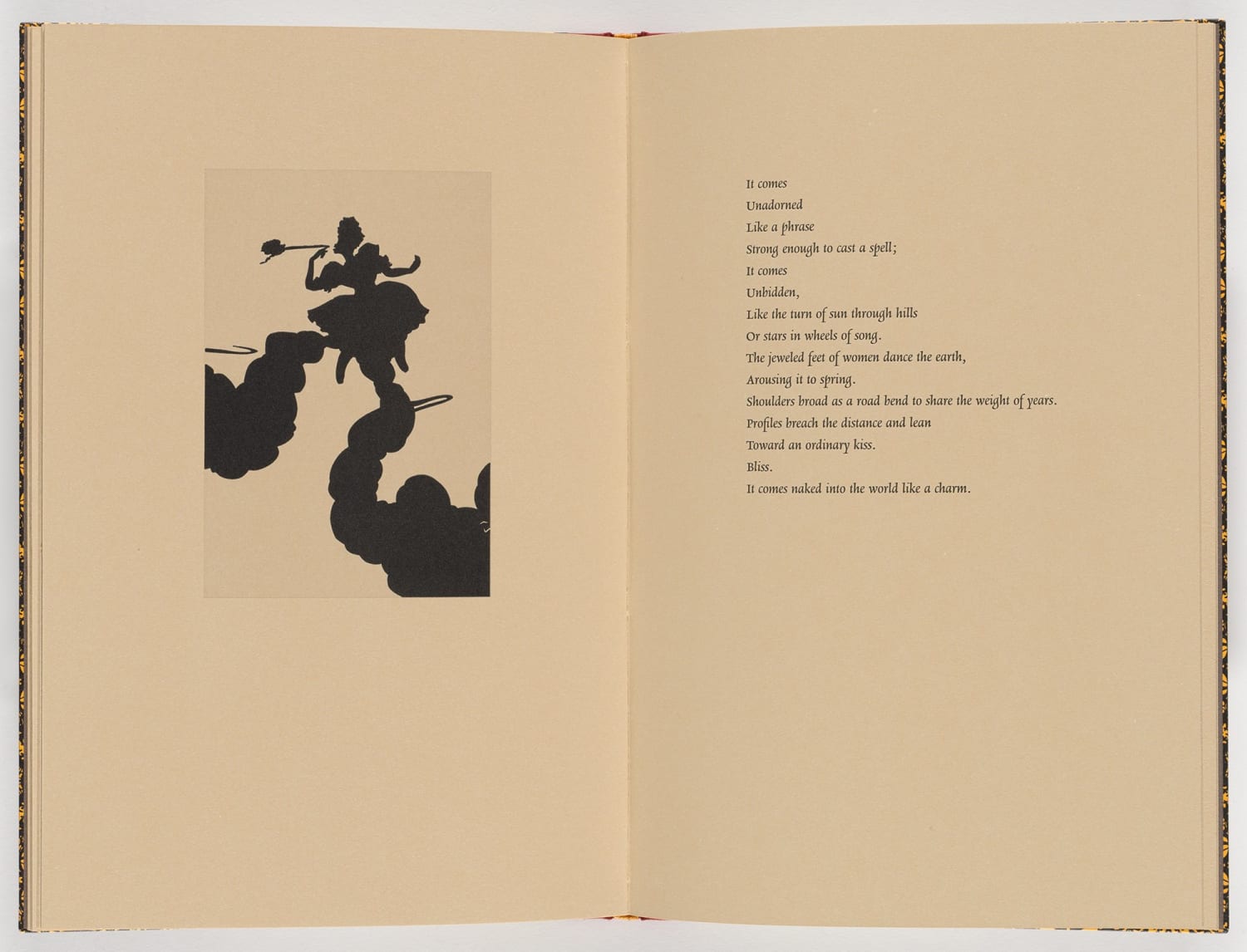 "It comes / Unadorned / Like a phrase / Strong enough to cast a spell;" Today we celebrate Nobel Laureate and Pulitzer Prize-winning author #ToniMorrison. Explore her only book of poetry, “Five Poems” (2002), illustrated by Kara Walker: