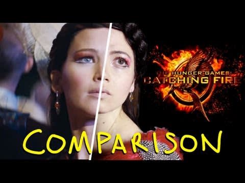 The Hunger Games Catching Fire Trailer - Homemade VS Original (Side by Side Comparison)