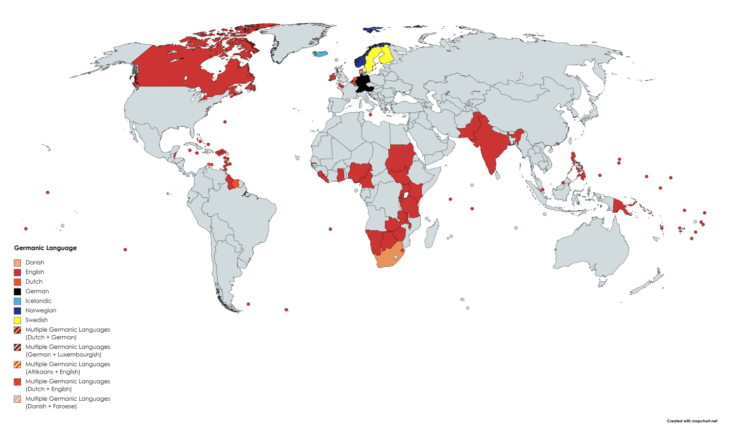 Countries with a Germanic language as an official language