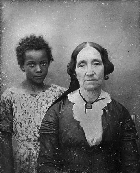 A slave and her owner - New Orleans, 1850s