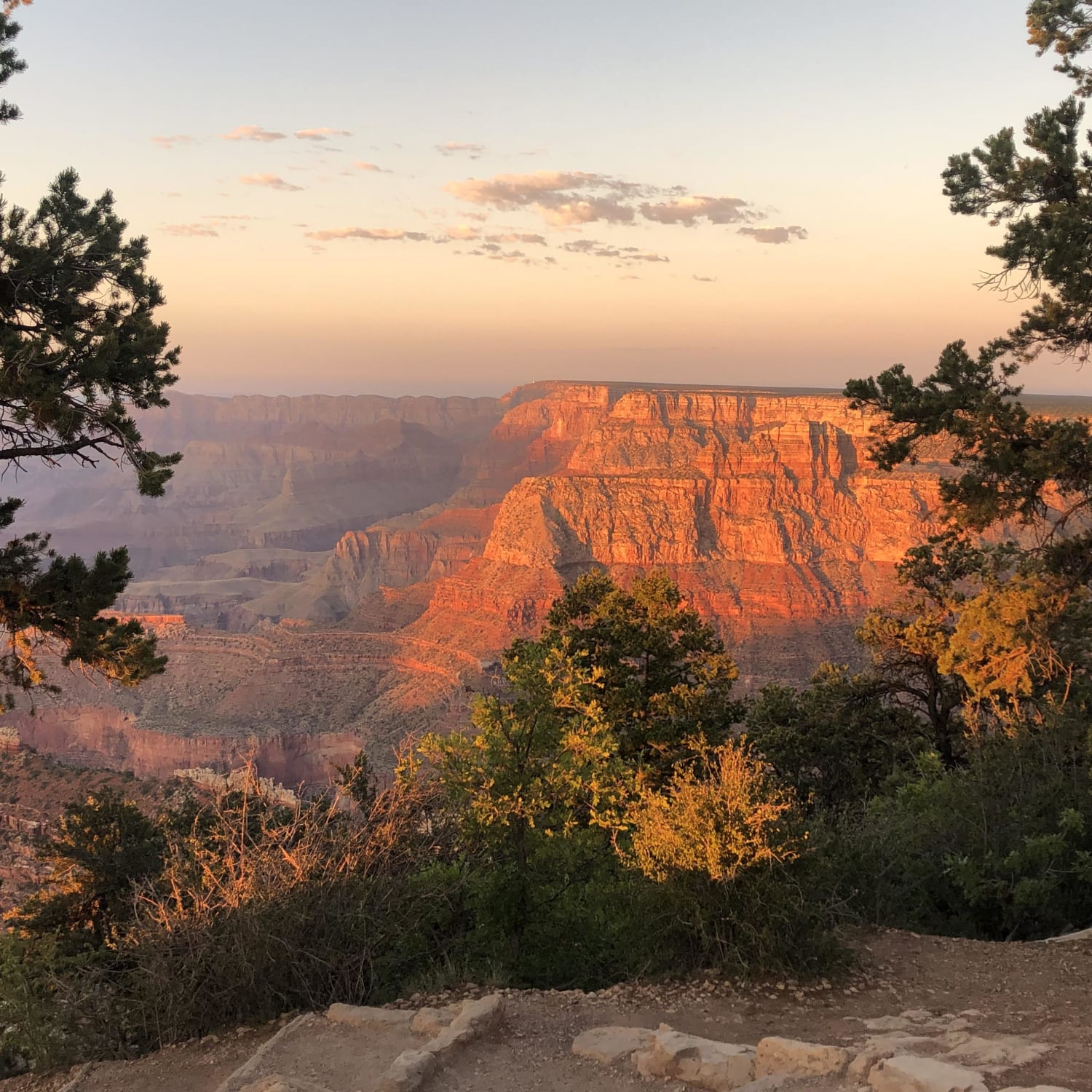 The Grand Canyon at sunset. My first stop on a two week van-trip thru Arizona, Utah, and Colorado.
