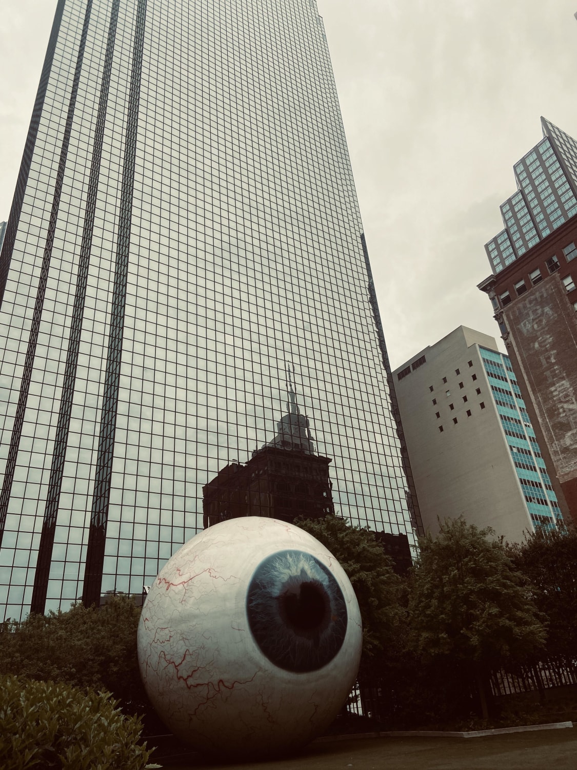 This giant friggin eye in downtown Dallas is hard to walk by without feeling a little nauseous