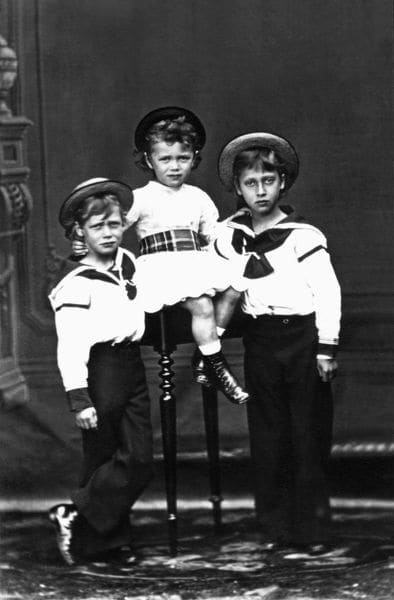 King George V Tsar Nicholas II and Prince Albert of Wales 1871
