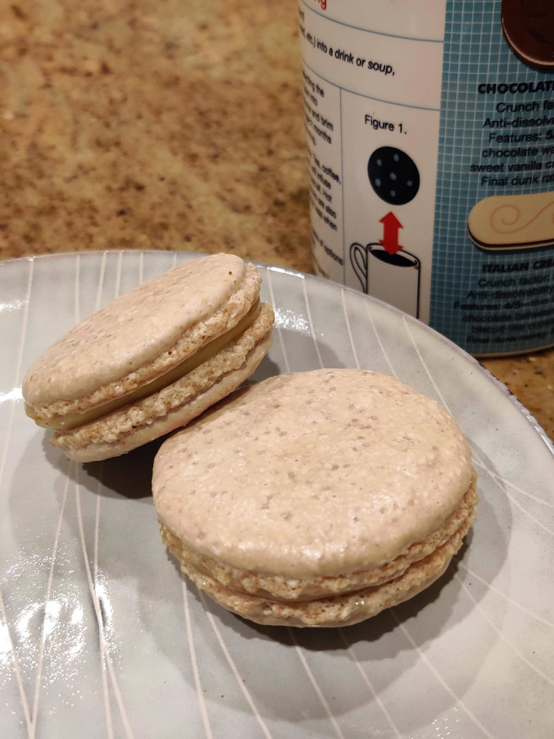 I made nut-free macarons! Toasted Oat Macarons with Vanilla Curd Filling.