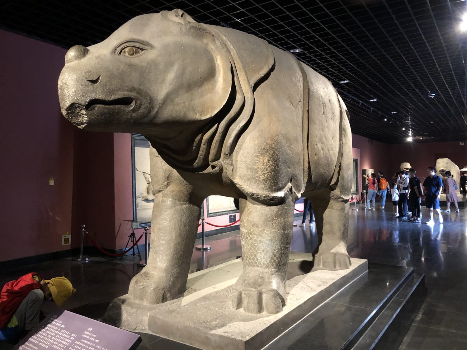 Colossal stone rhino from the tomb of Emperor Gaozu. China, Tang dynasty, around 635 AD