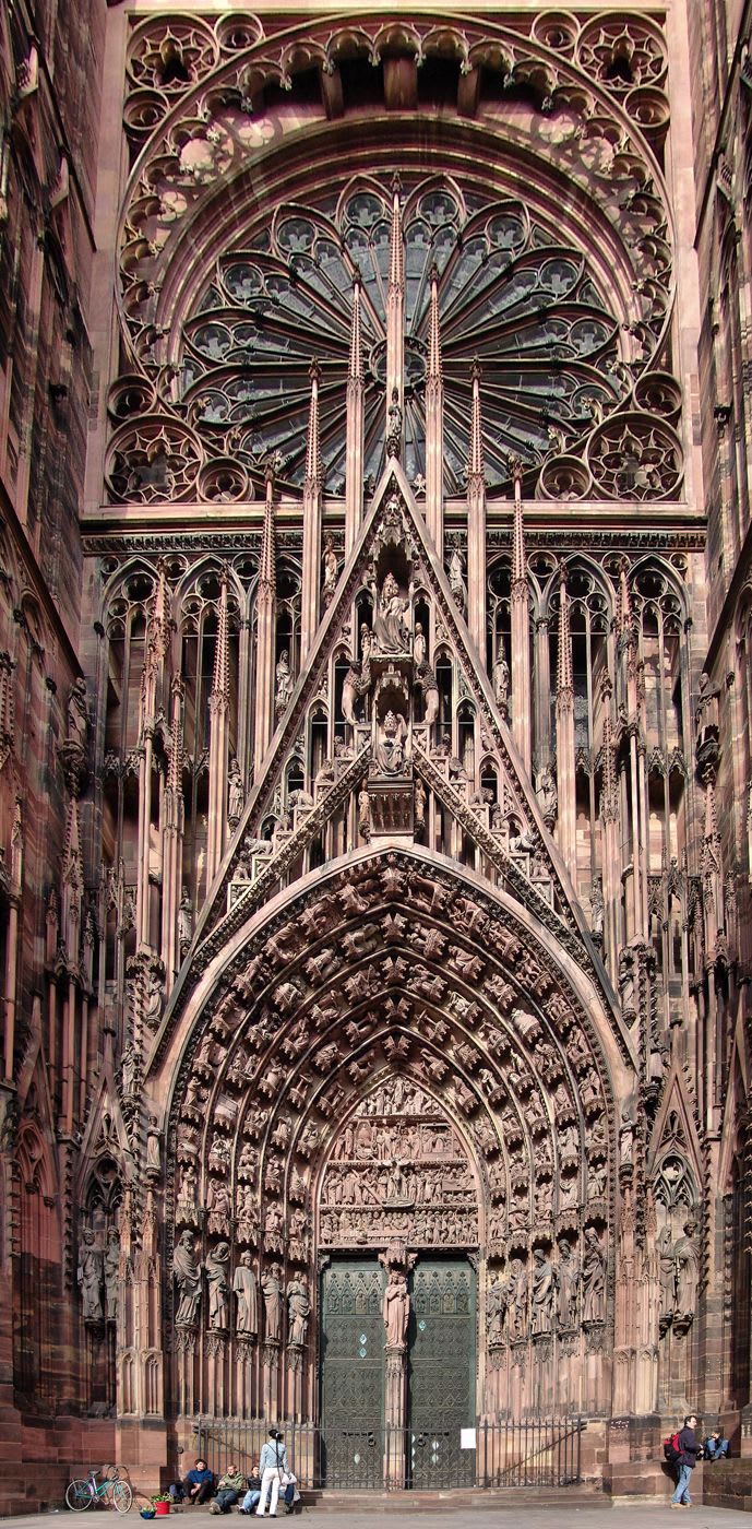 The west facade of the Cathedral of Our Lady of Strasbourg, France