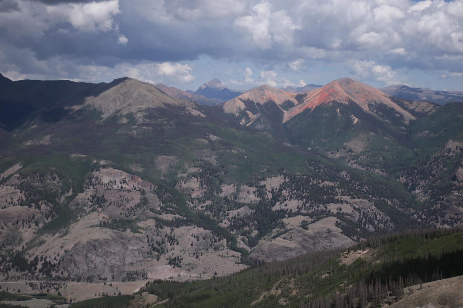 A breathtaking view of Grassy & Red Mountain in Lake City, CO from our trip up the Continental Divide.