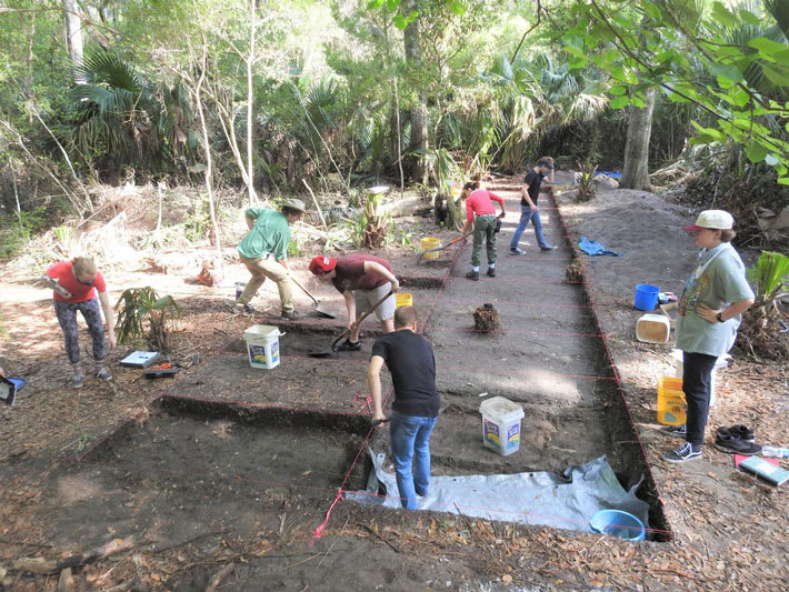 Archaeologists in Florida have uncovered remains of what they believe may have been a settlement belonging to the Timucua people. European chroniclers described Timucuan communities as featuring wooden palisades, houses, public buildings, and granaries.