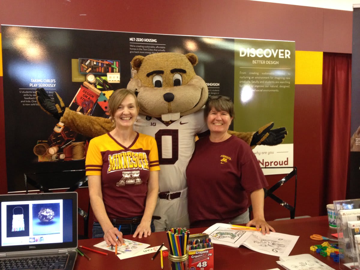 GMD had a very special guest stop by our MN State Fair booth @GopherSports Minnesota Gophers! Happy B-day Goldy
