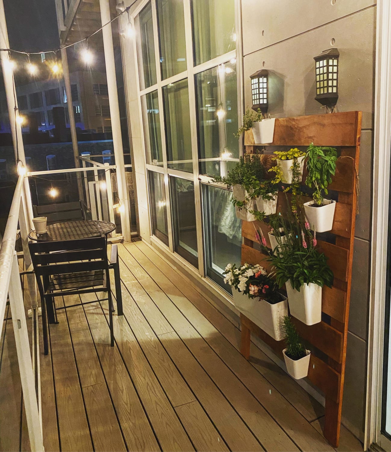 Made a DIY herb/plant wall and I think it makes my balcony so much more cozy