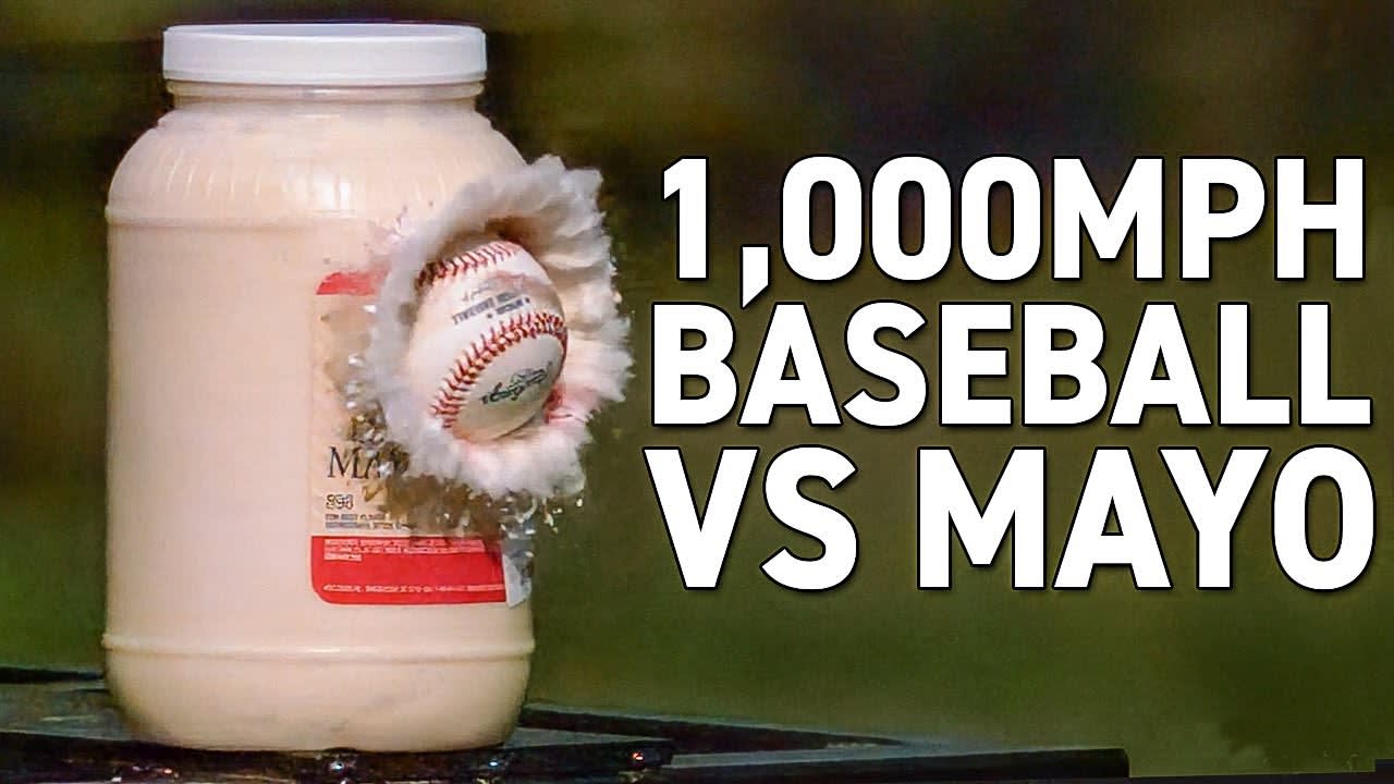 1,074 MPH BASEBALL vs. 1 Gallon of Mayonnaise - Smarter Every Day 264