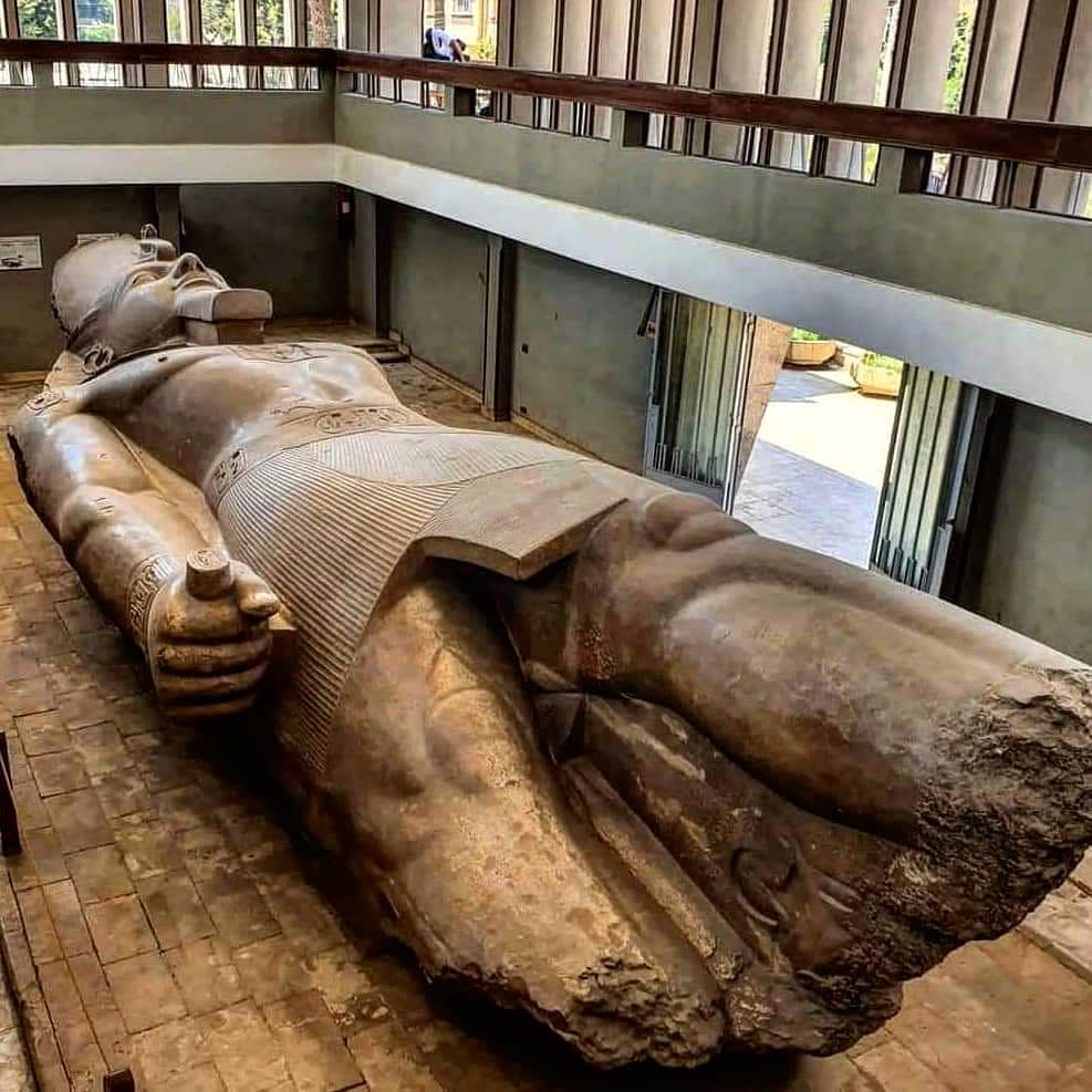 Colossus of Ramesses II (33.8 ft, 83 tonnes) in a museum. Made in 13 th c. BCE