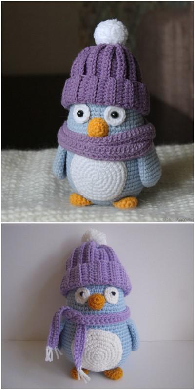 Amigurumi Cute Winter Penguin With Hat And Scarf Free Pattern