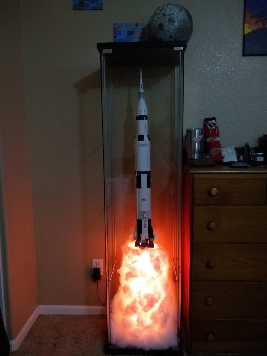 Finally finished my Saturn V display! Thank you to everyone who posted this idea.