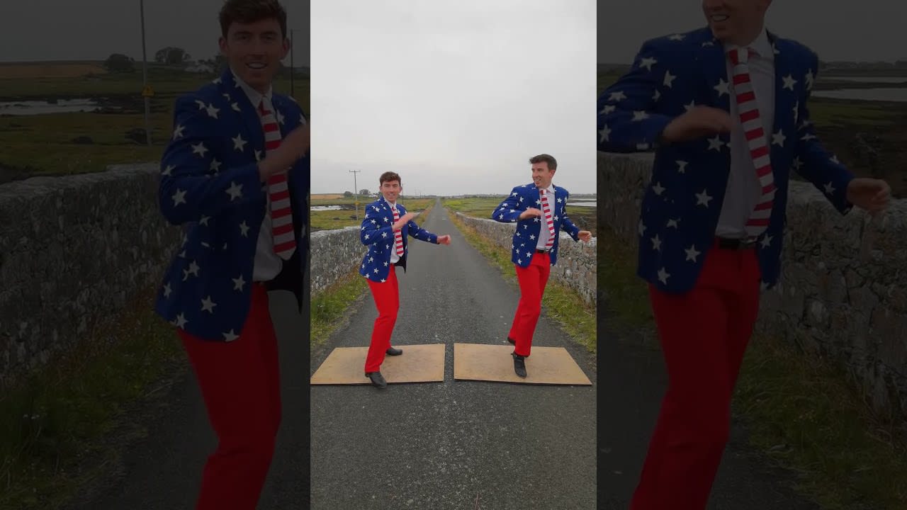Two Guys Dressed in Colors of American Flag Perform Impressive Tap Dance Routine - 1209258