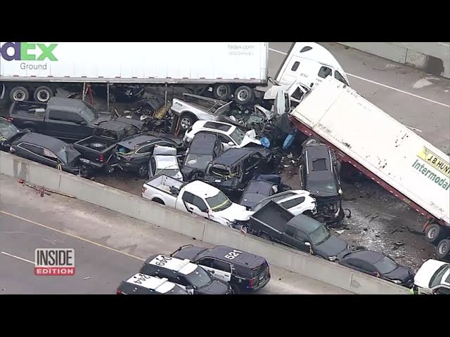FedEx Truck Crashes into 100 car pileup | Fort Worth Texas | I-35