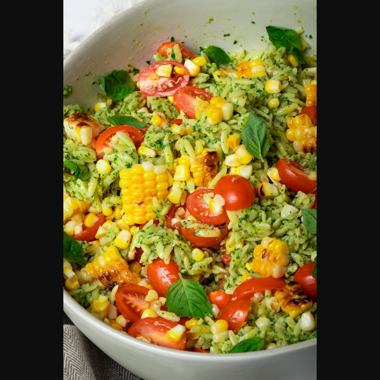 Vegan Orzo Pesto Salad