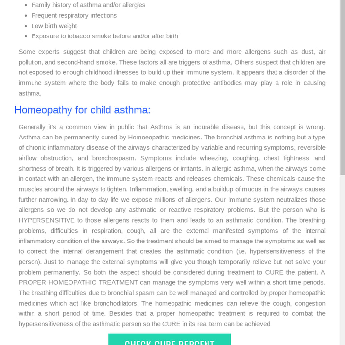 Homeopathic medicines for Child Asthma Treatment