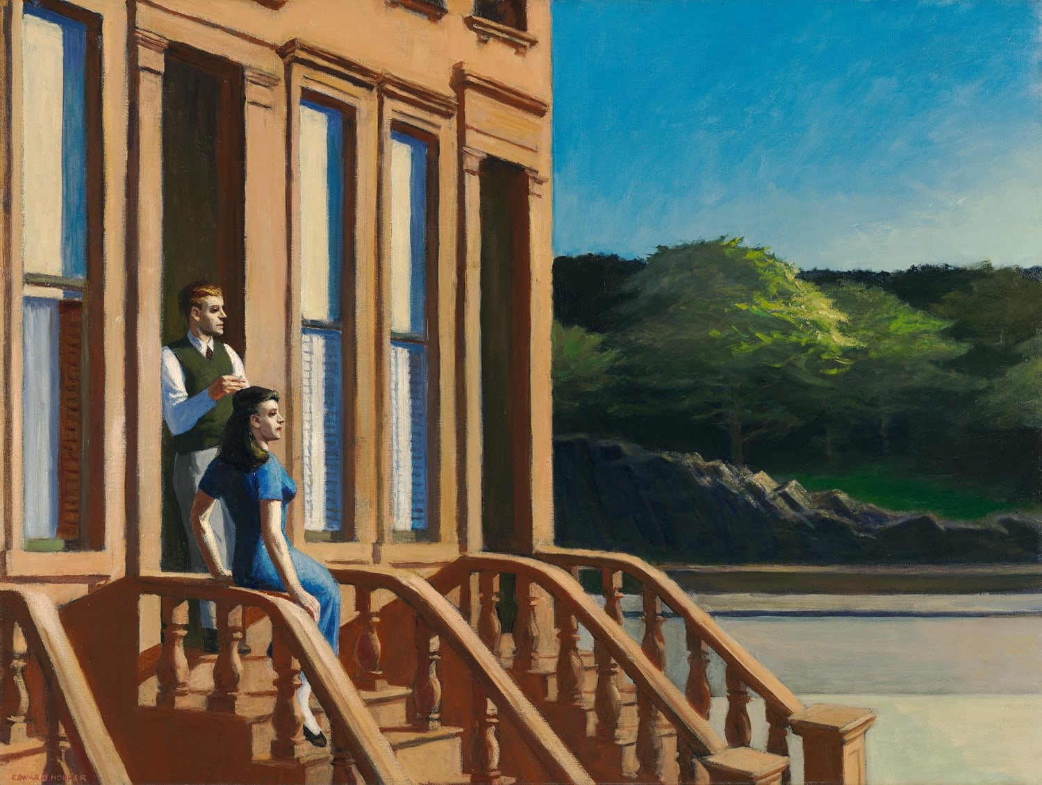 Sunlight on Brownstones, Edward Hopper, 1956,