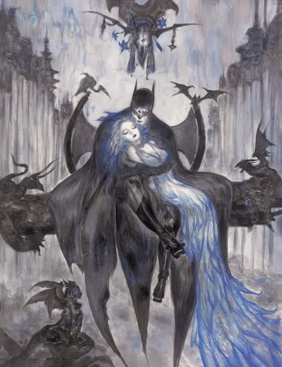 Yoshitaka Amano (concept artist for Final Fantasy) made a cover for an upcoming issue of Detective comics.
