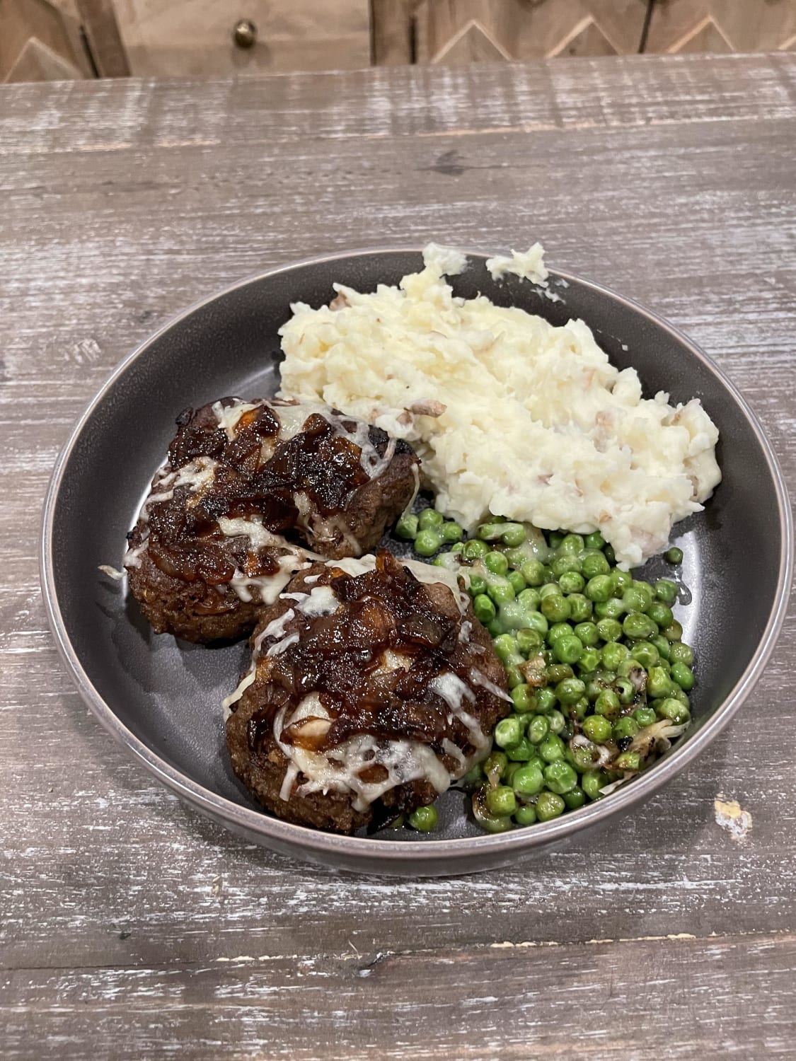 I’ve always loved Salisbury steak TV dinners, so I decided to make one from scratch!