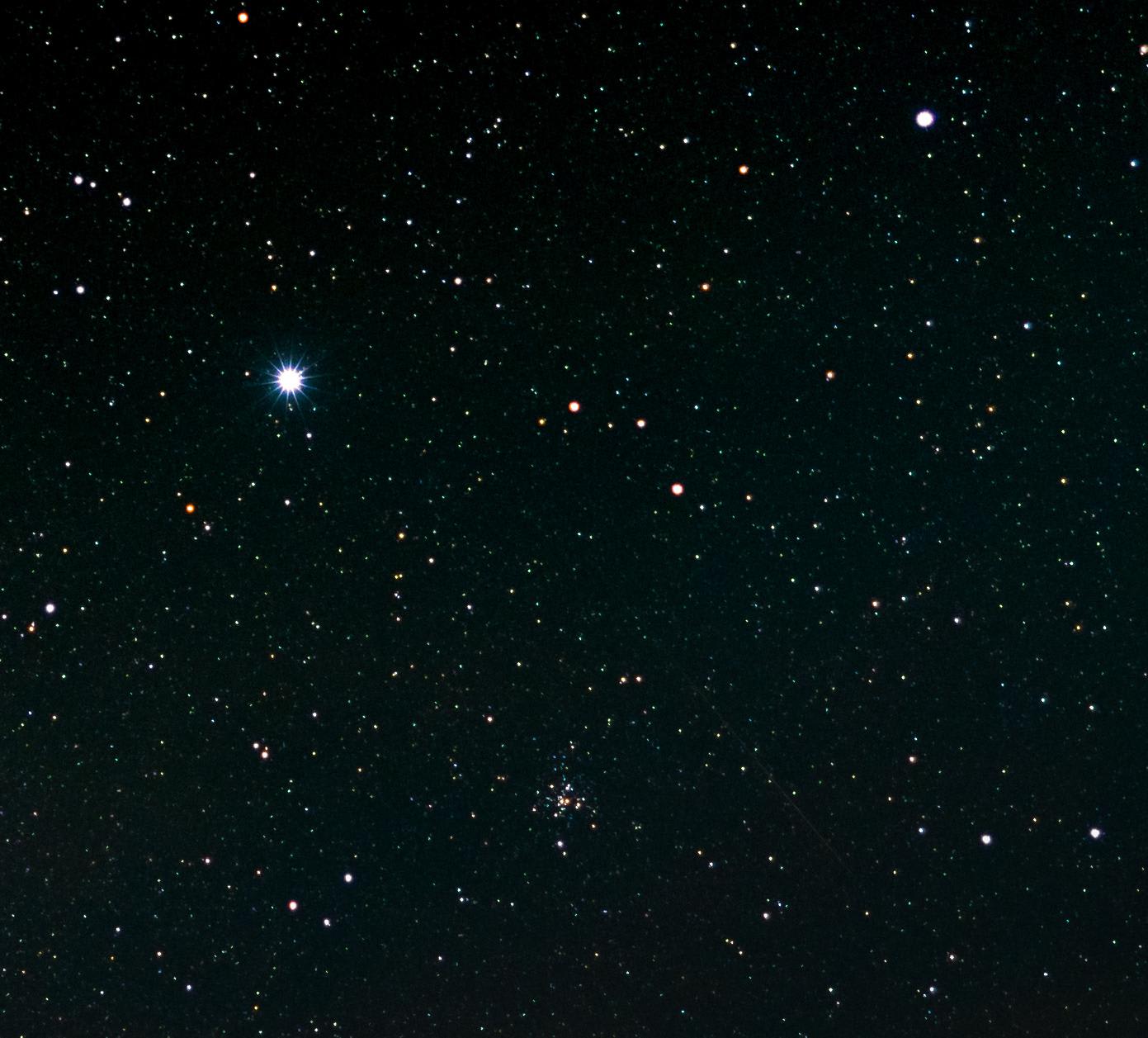 Sirius (The Dog Star), M41 Open ("Galactic") Star Cluster, and Mirzam