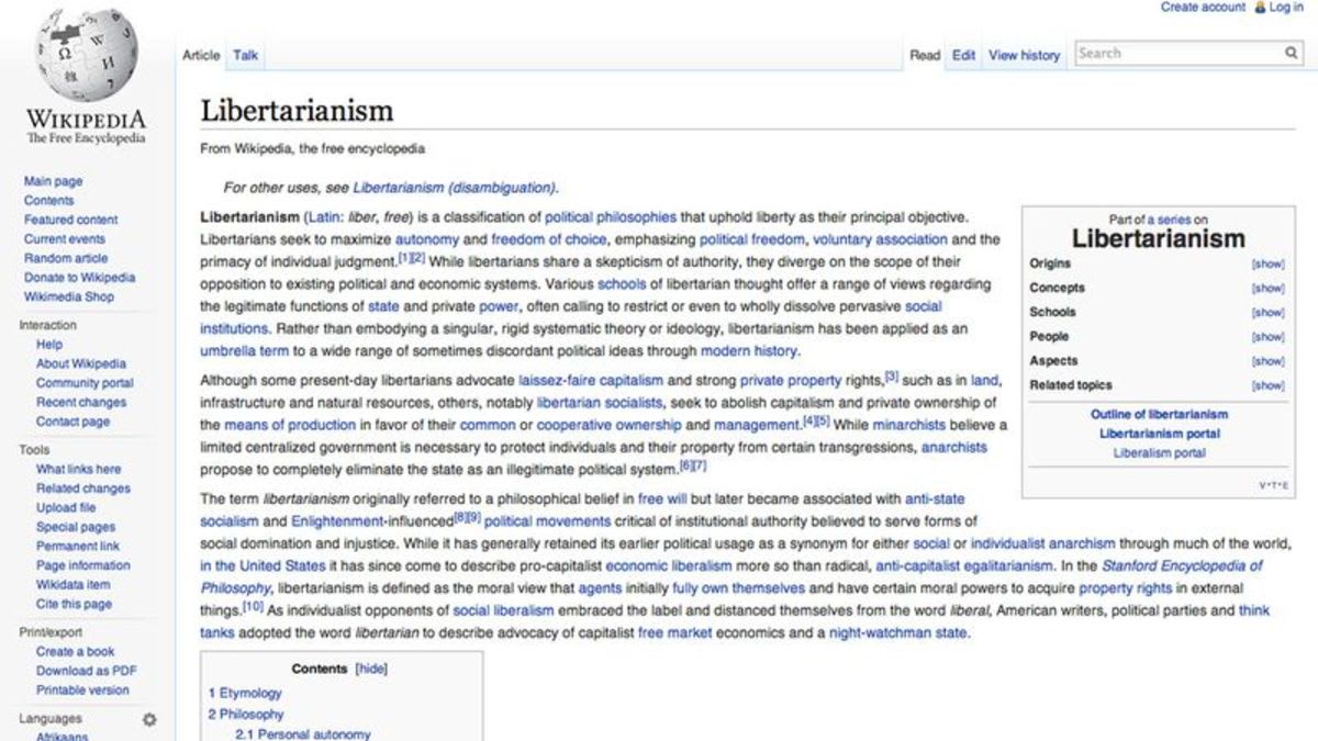 It Only Took Half The Wikipedia Entry On Libertarianism To Convince Me It Was The Right Political Ideology For America