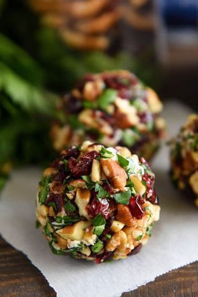 Cranberry Pecan Goat Cheese Truffles: these festive mini cheese balls only take 15 minutes and are loaded with creamy… | Perfect appetizers, Food, Appetizer recipes