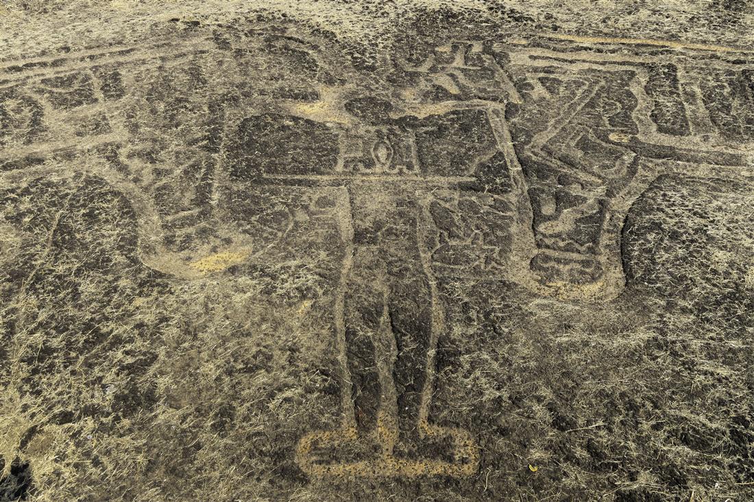Prehistoric Petroglyphs "Master Of Animals", Maharashtra