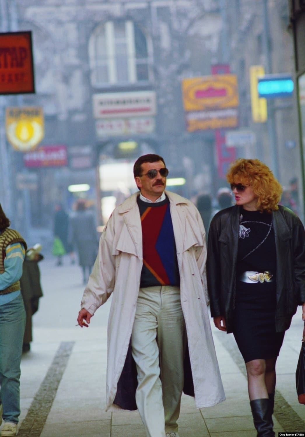 80's Fashion in the streets of 1988 Belgrade, SR Serbia, Yugoslavia