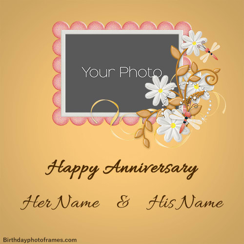 Mix Happy Anniversary Card With Name Edit