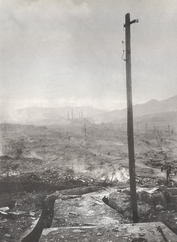 An Atomic Wasteland. Nagasaki, August 10, 1945; photograph by Yosuke Yamahata shows the radioactive aftermath near ground zero where codename "Fatman" was dropped.