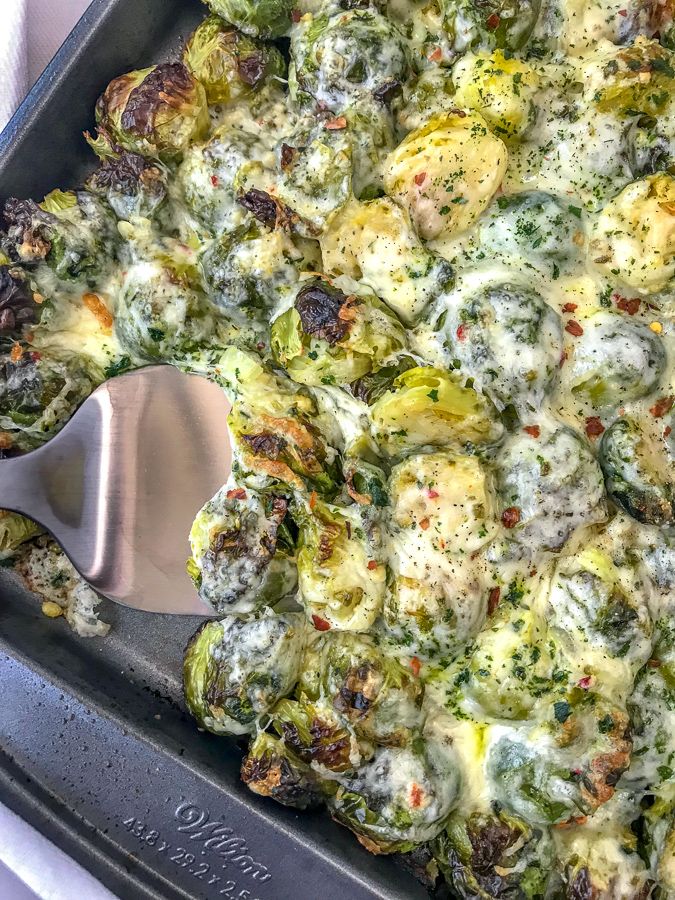 Cheesy Pepper Jack Roasted Brussels Sprouts